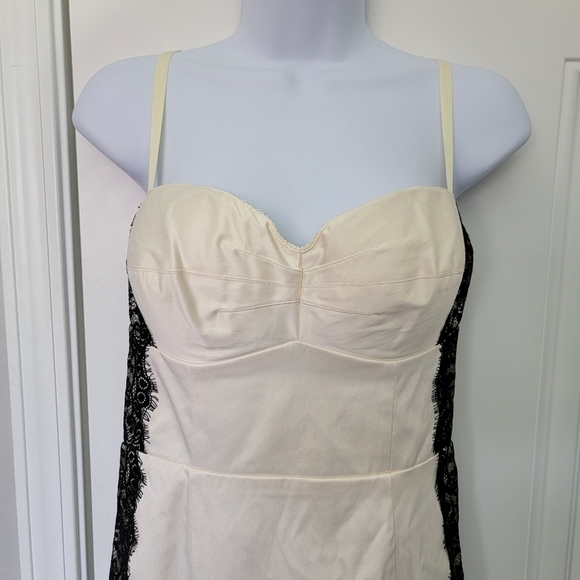 Guess Sleeveless Bra Top Ivory Black Lace Mesh Back Cocktail Special Occasion 7 - Picture 2 of 15